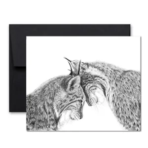 2 Lynx in Love Greeting Card