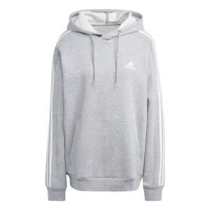 ADIDAS ESSENTIALS FLEECE 3-STRIPES HOODIE- MEN - GREY