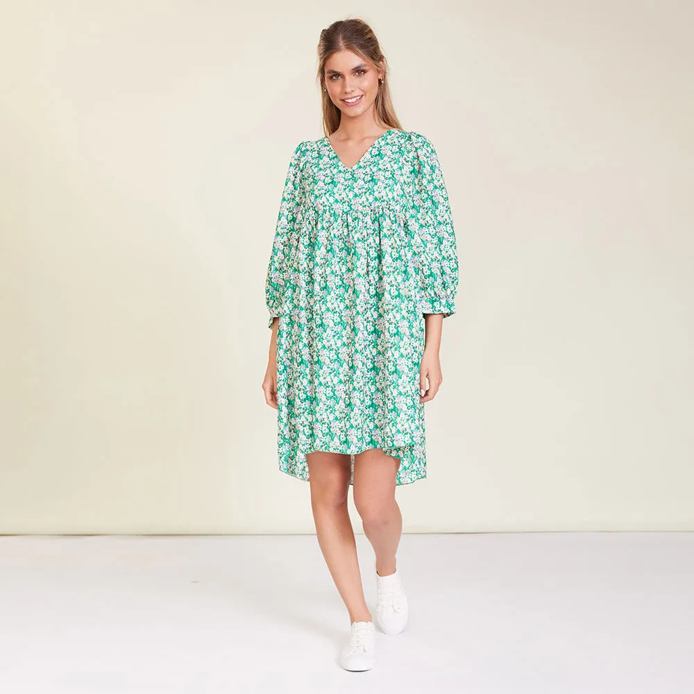 Alyssa Dress (Green Floral)