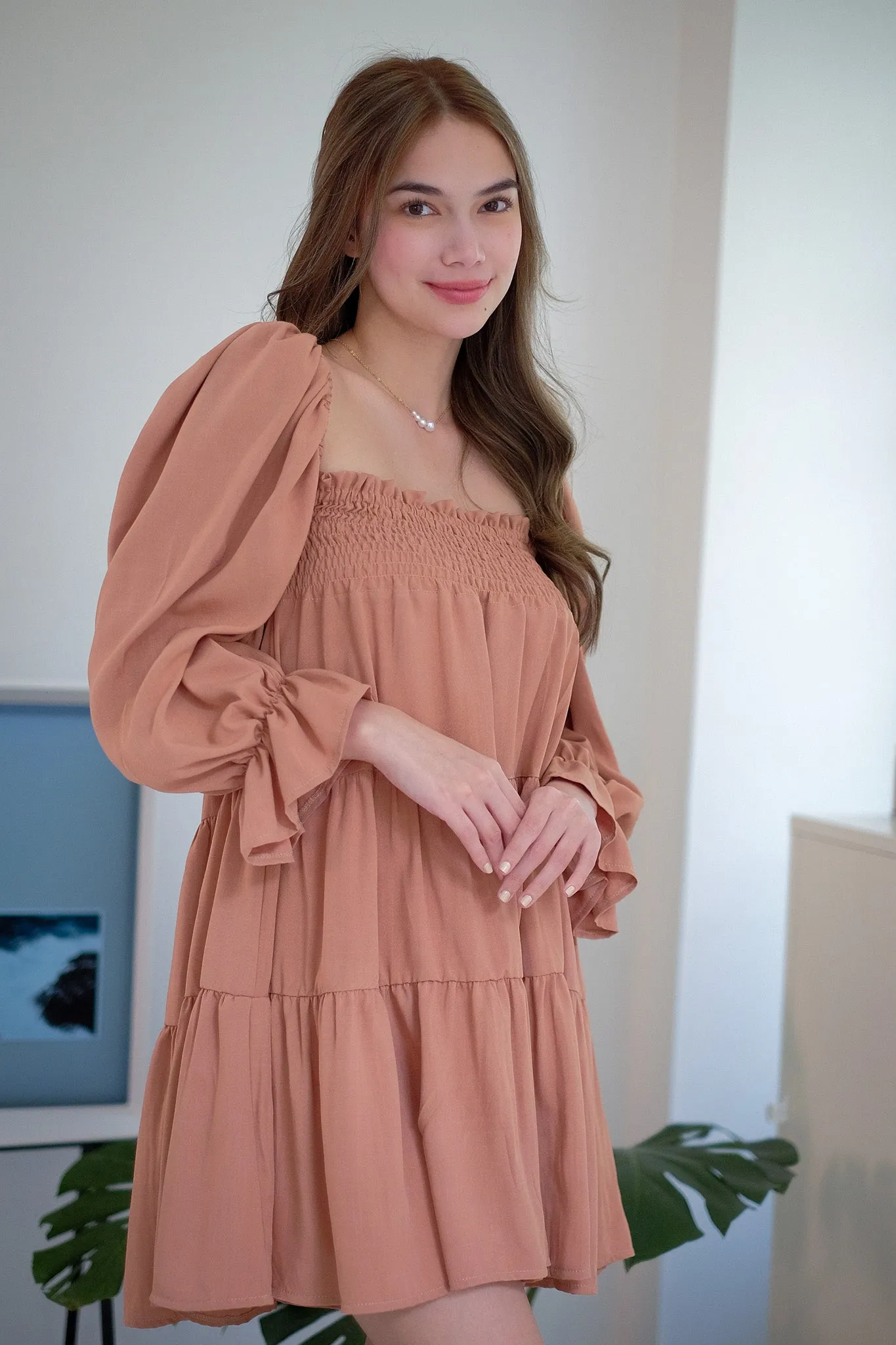 Amelia mini dress - Chestnut