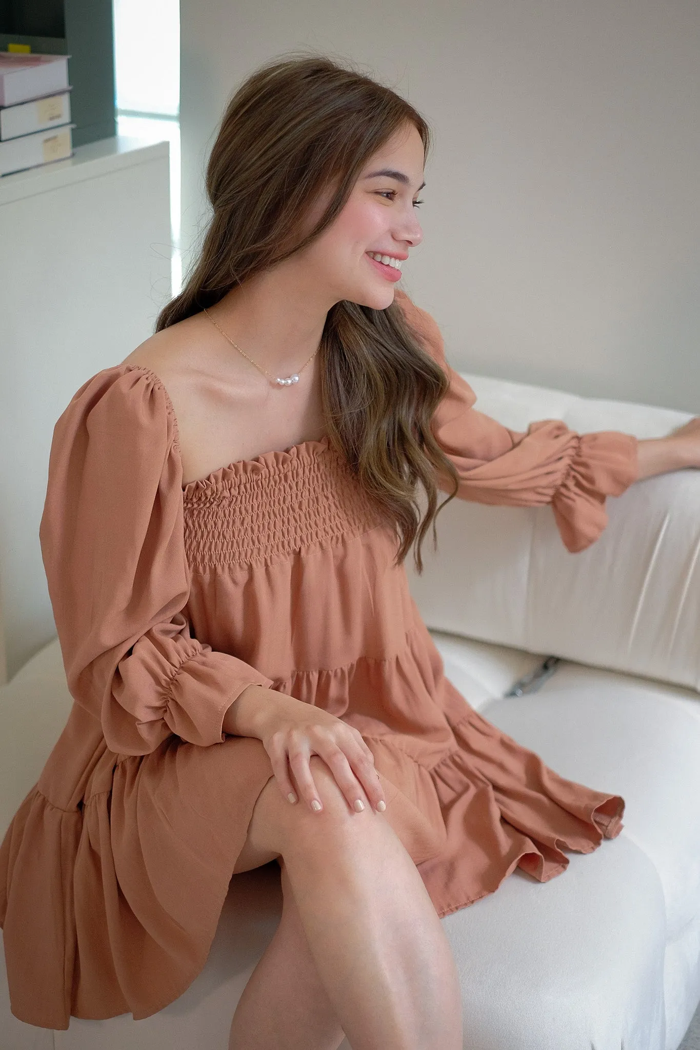 Amelia mini dress - Chestnut