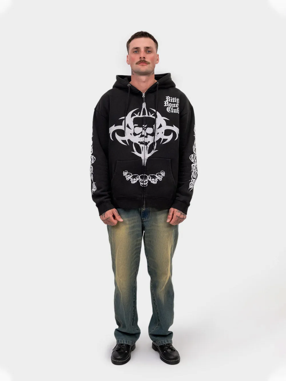 Anarchy Zip-up Hoodie - Vintage Black