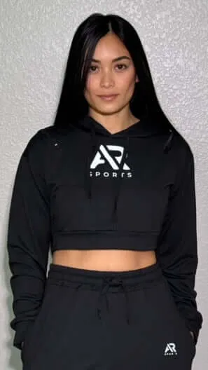 AR Sportswear women's 2Pcs Hoodie Crop with Pants