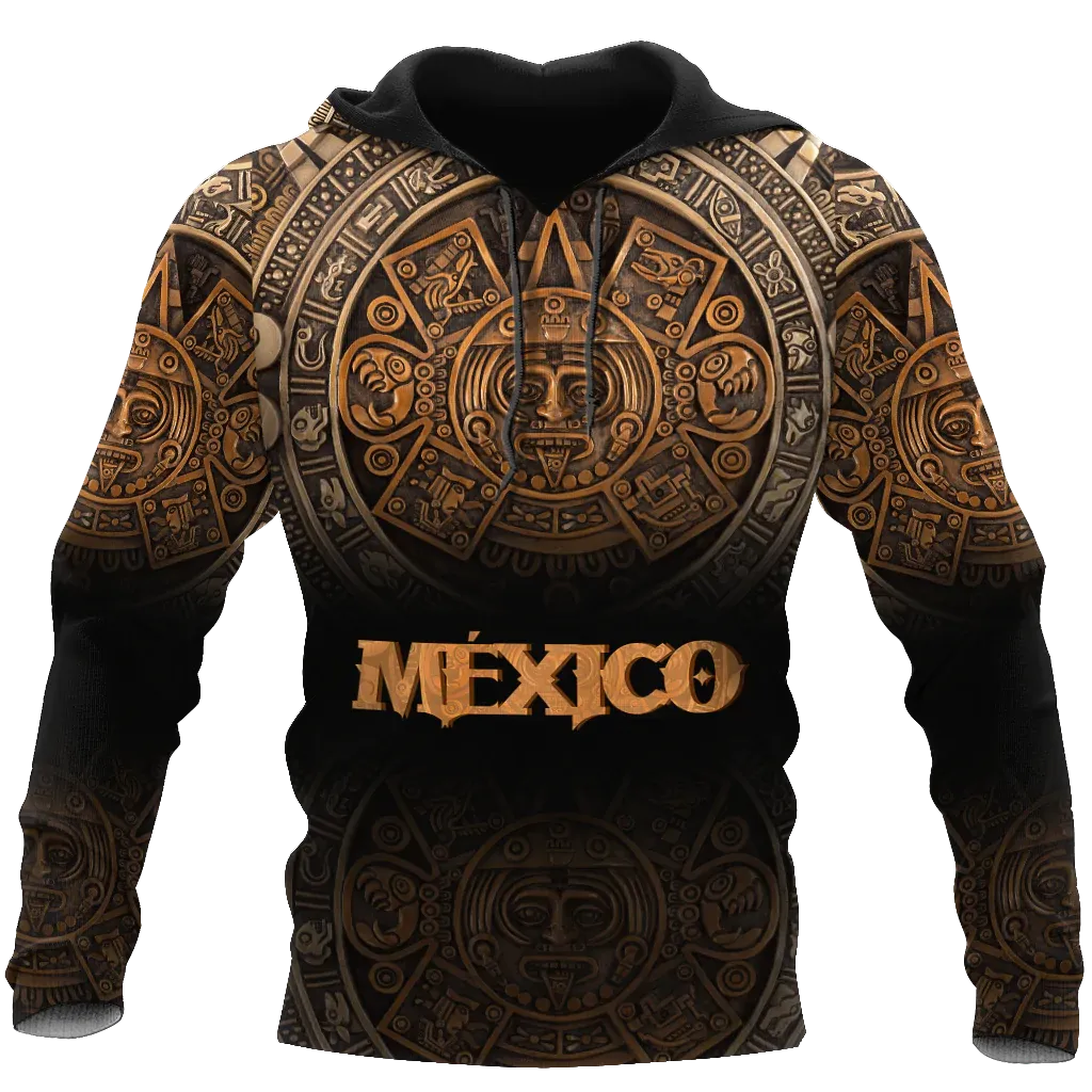 Aztec Mexico Hoodie Men, Aztec Printed Hoodie, Aztec Hoodie Mens Aztec Hoodie