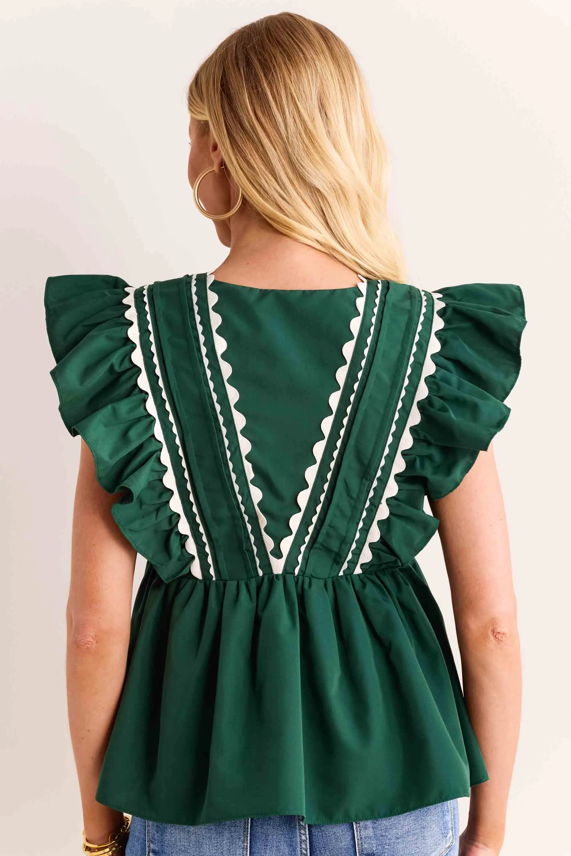 Betsy Top- Hunter Green