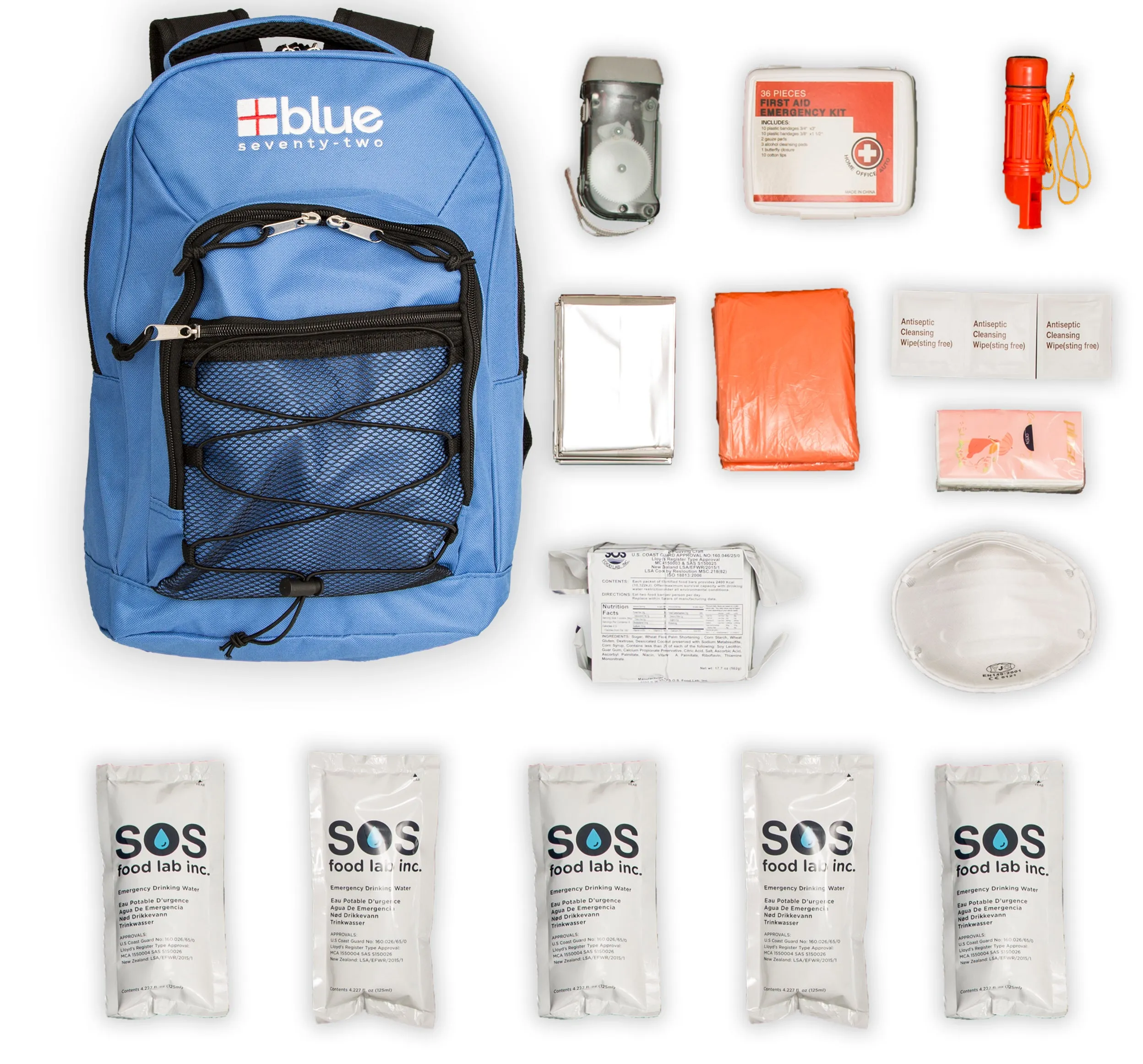 Blue Seventy-Two Family Pack - 4 x 3 Day Emergency Kits for 1 Person