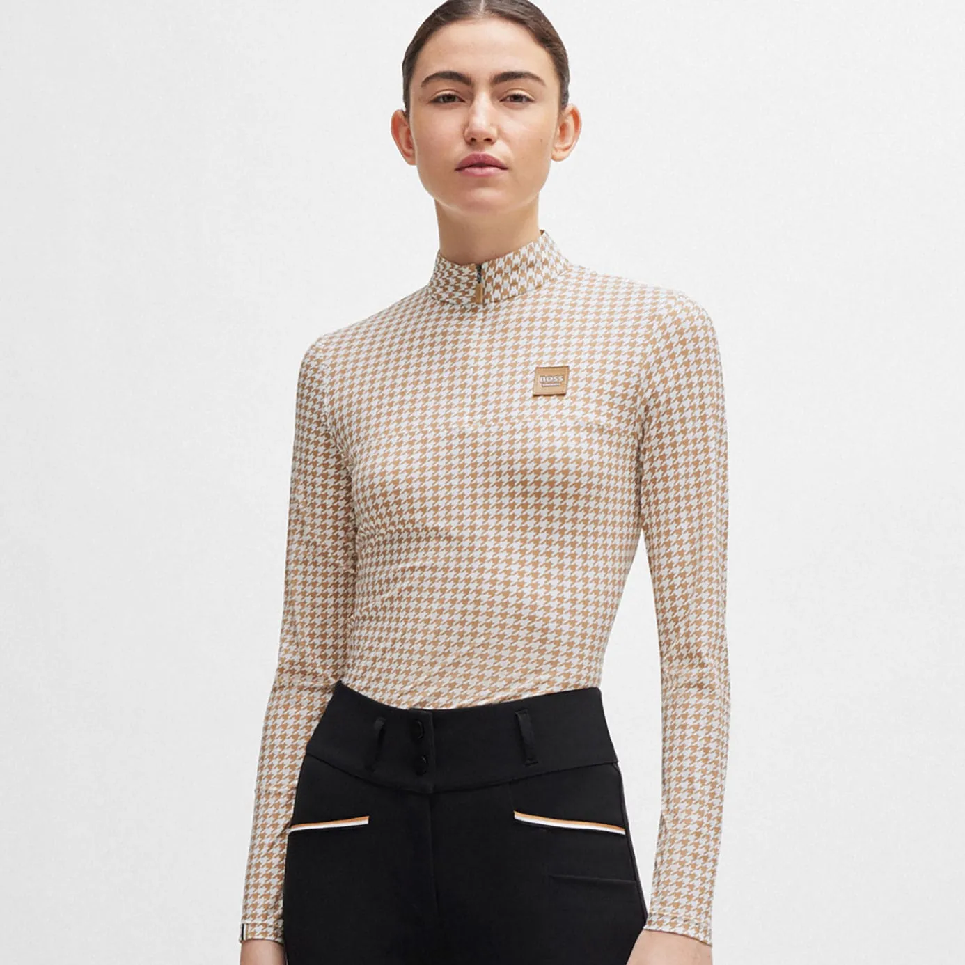 BOSS Equestrian Rachel Base Layer - Houndstooth Camel