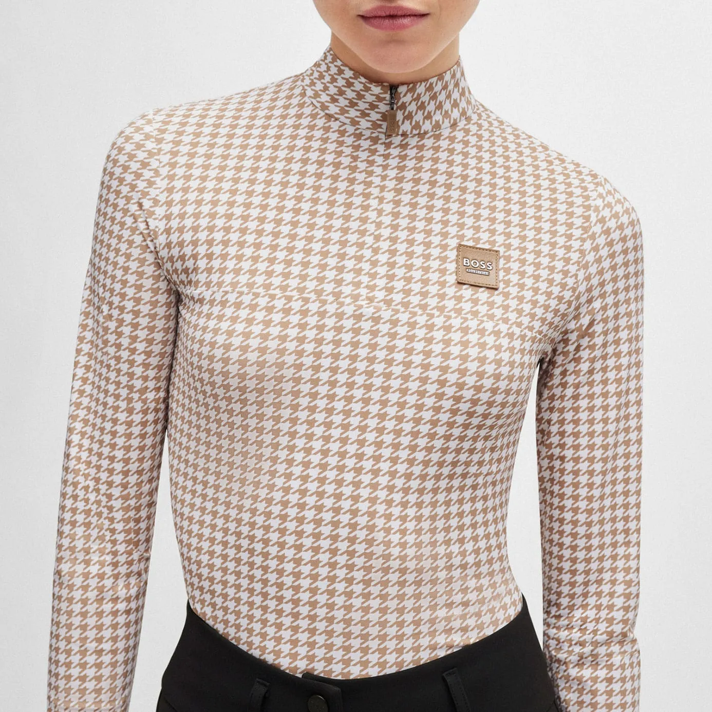 BOSS Equestrian Rachel Base Layer - Houndstooth Camel