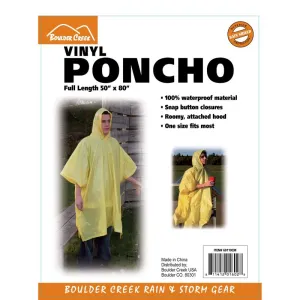 Boulder Creek Yellow Vinyl Rain Poncho