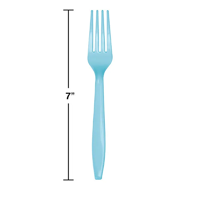 Bulk Pastel Blue Bulk Plastic Forks (600 per Case)