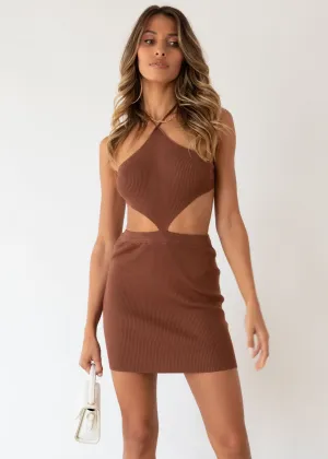 Cabana Days Cut Out Knit Dress - Chocolate