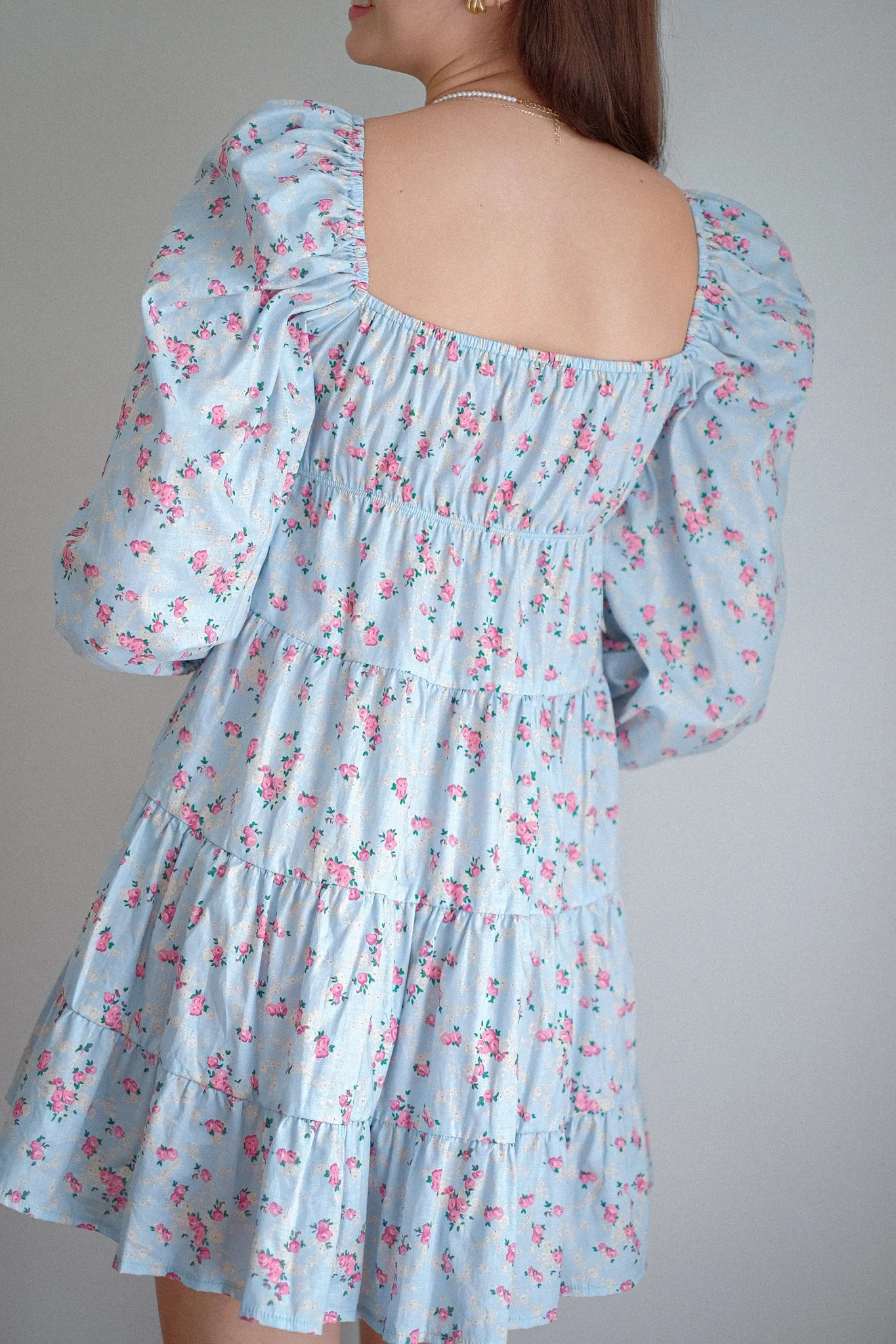 Caroline baby doll dress - blue floral