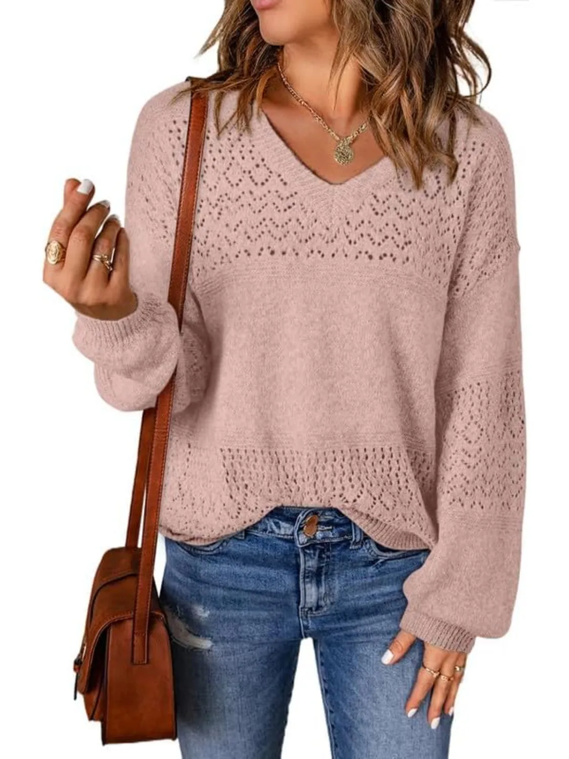 Casual Long Sleeve Knit Pullover Sweater