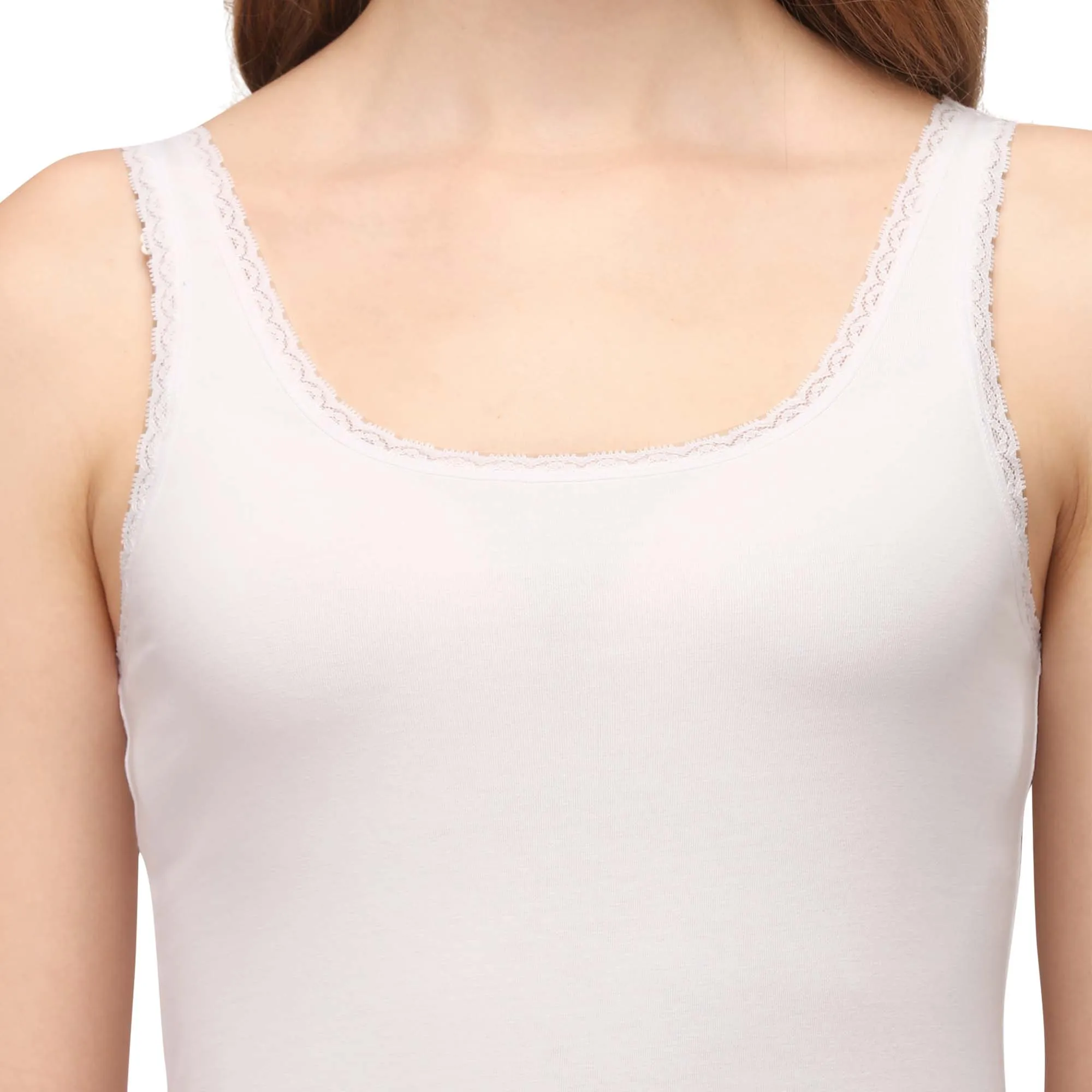 Cotton spandex Camisole with Lace Detailing-SC-10