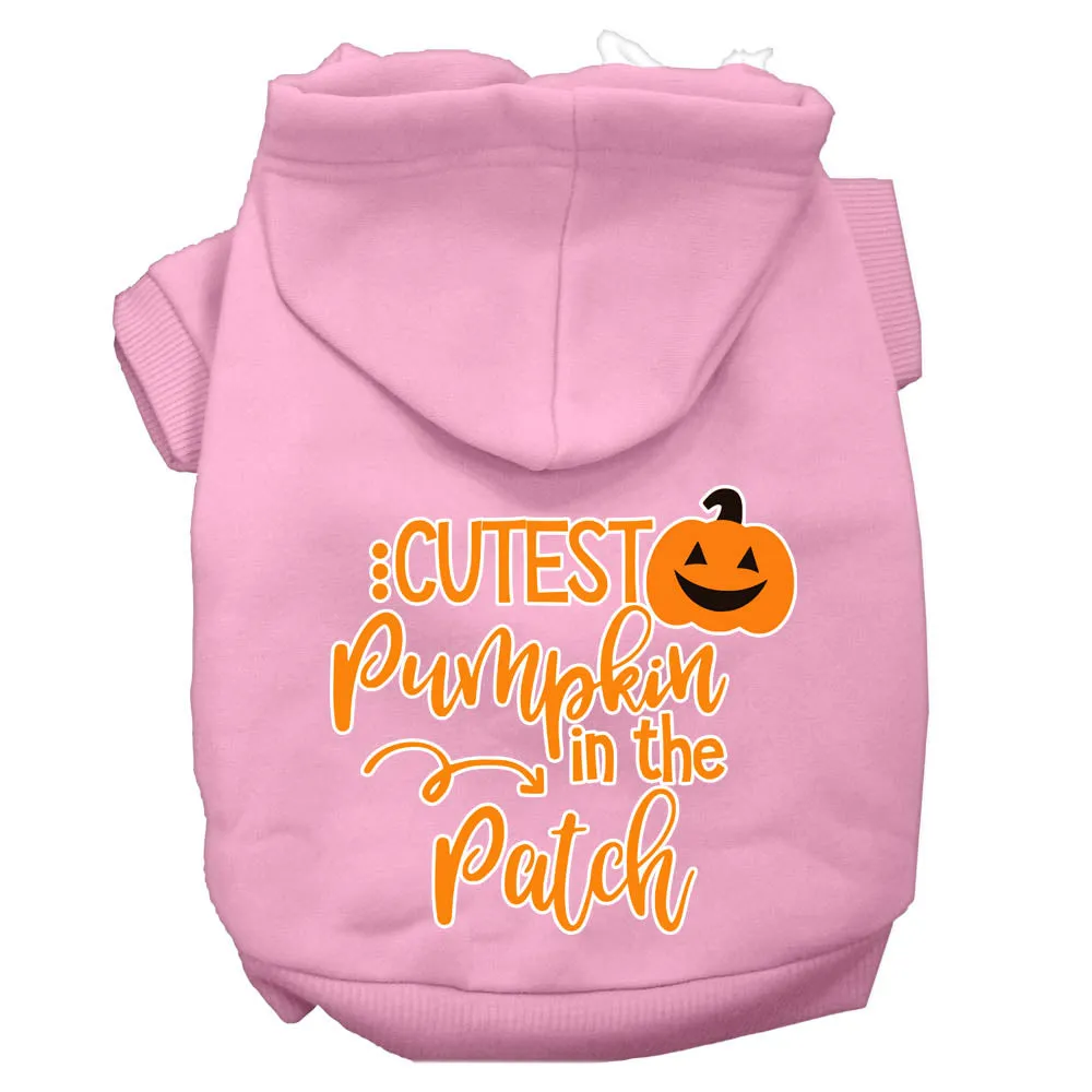 Cutest Pumpkin In The Patch Screen Print Dog Hoodie Light Pink Xxl