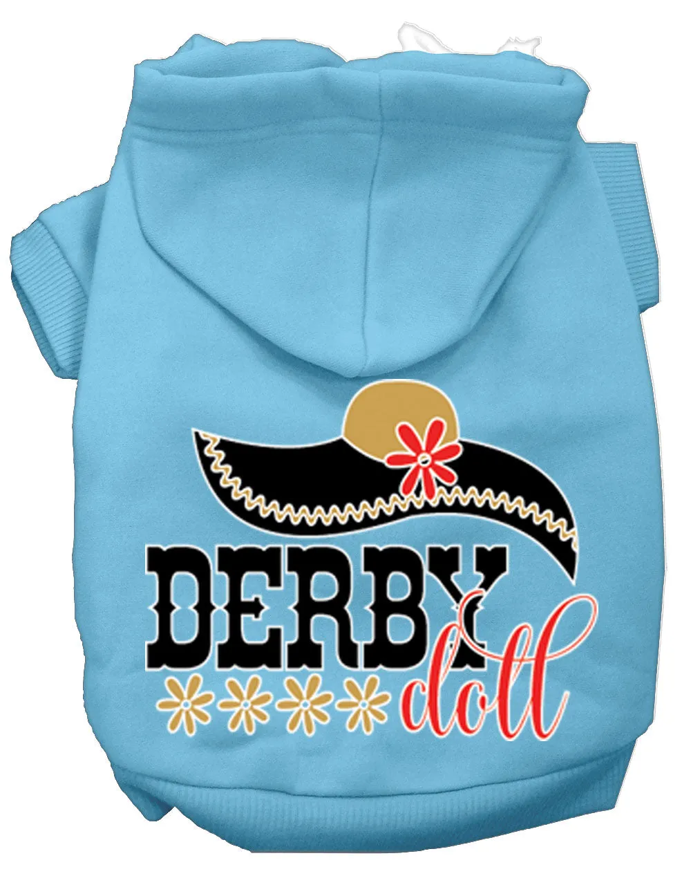 Derby Doll Screen Print Dog Hoodie Baby Blue M