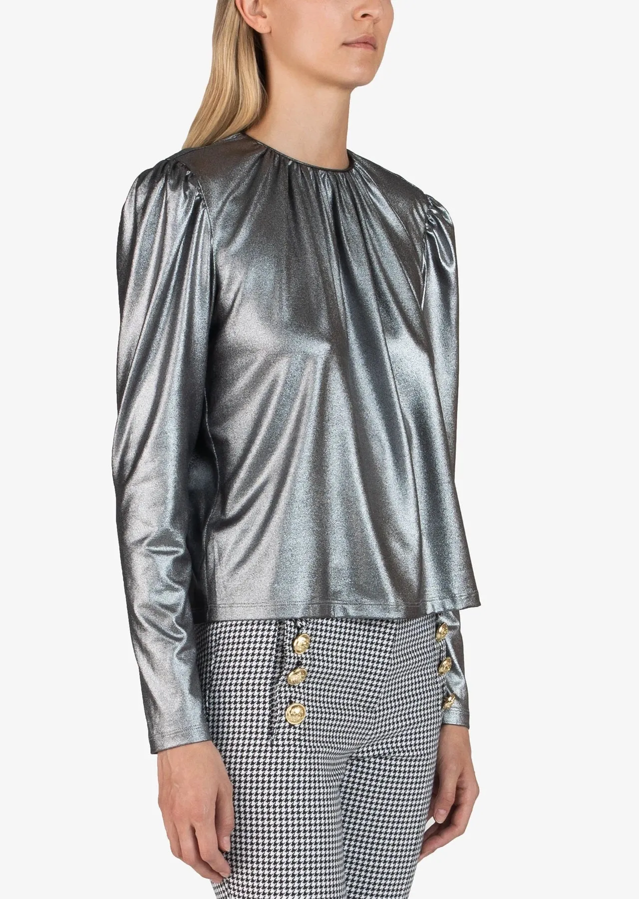 Derek Lam 10 Crosby - Kary L/S Blouse in Silver