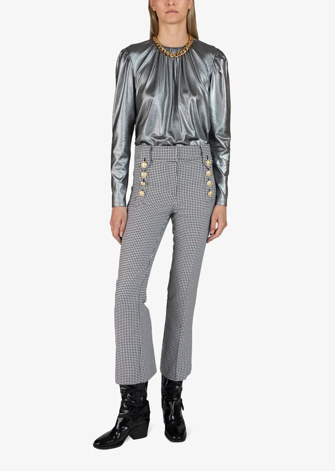 Derek Lam 10 Crosby - Kary L/S Blouse in Silver