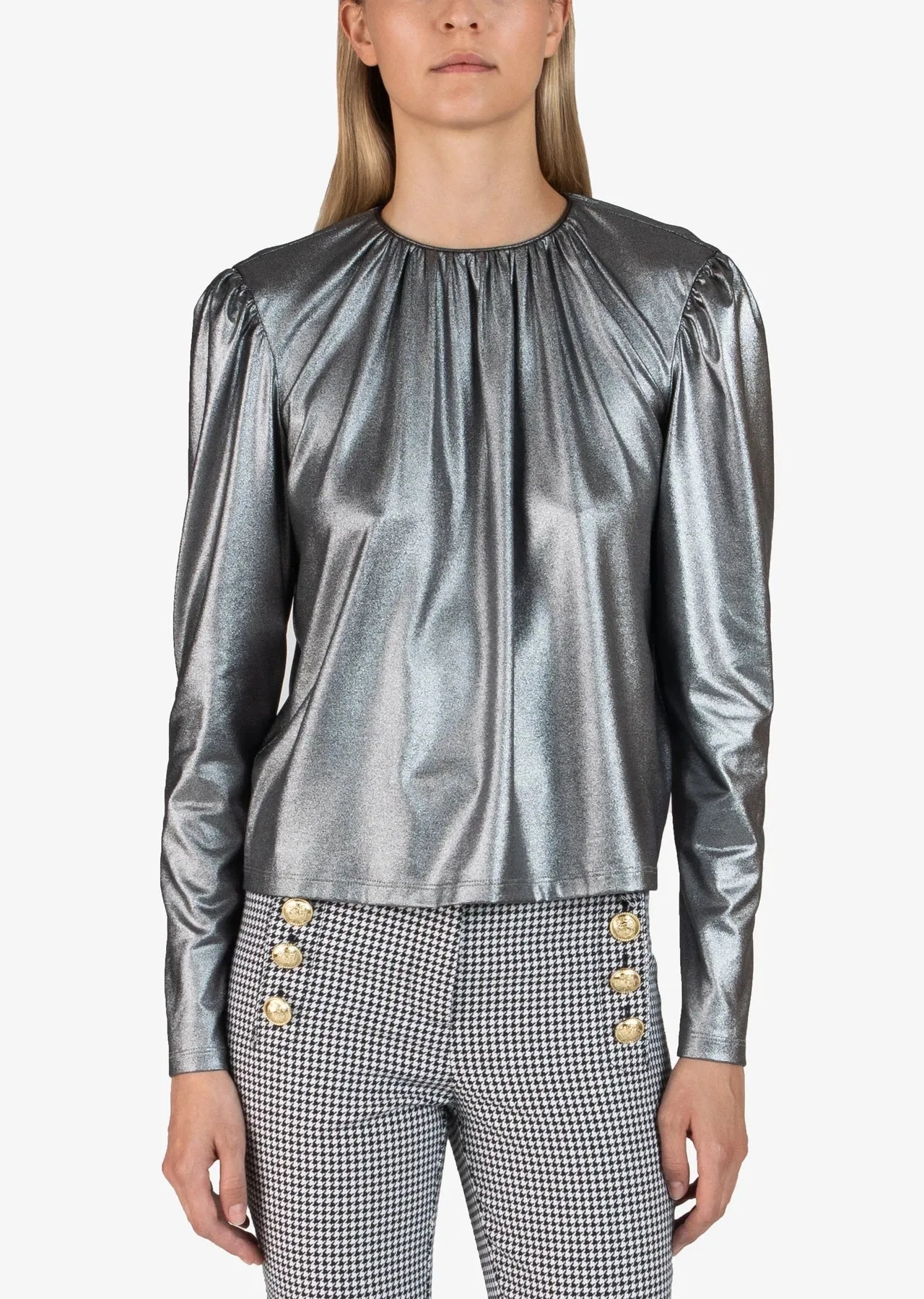 Derek Lam 10 Crosby - Kary L/S Blouse in Silver