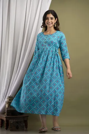 Desert Sky Bandhini Maternity Feeding Kurta