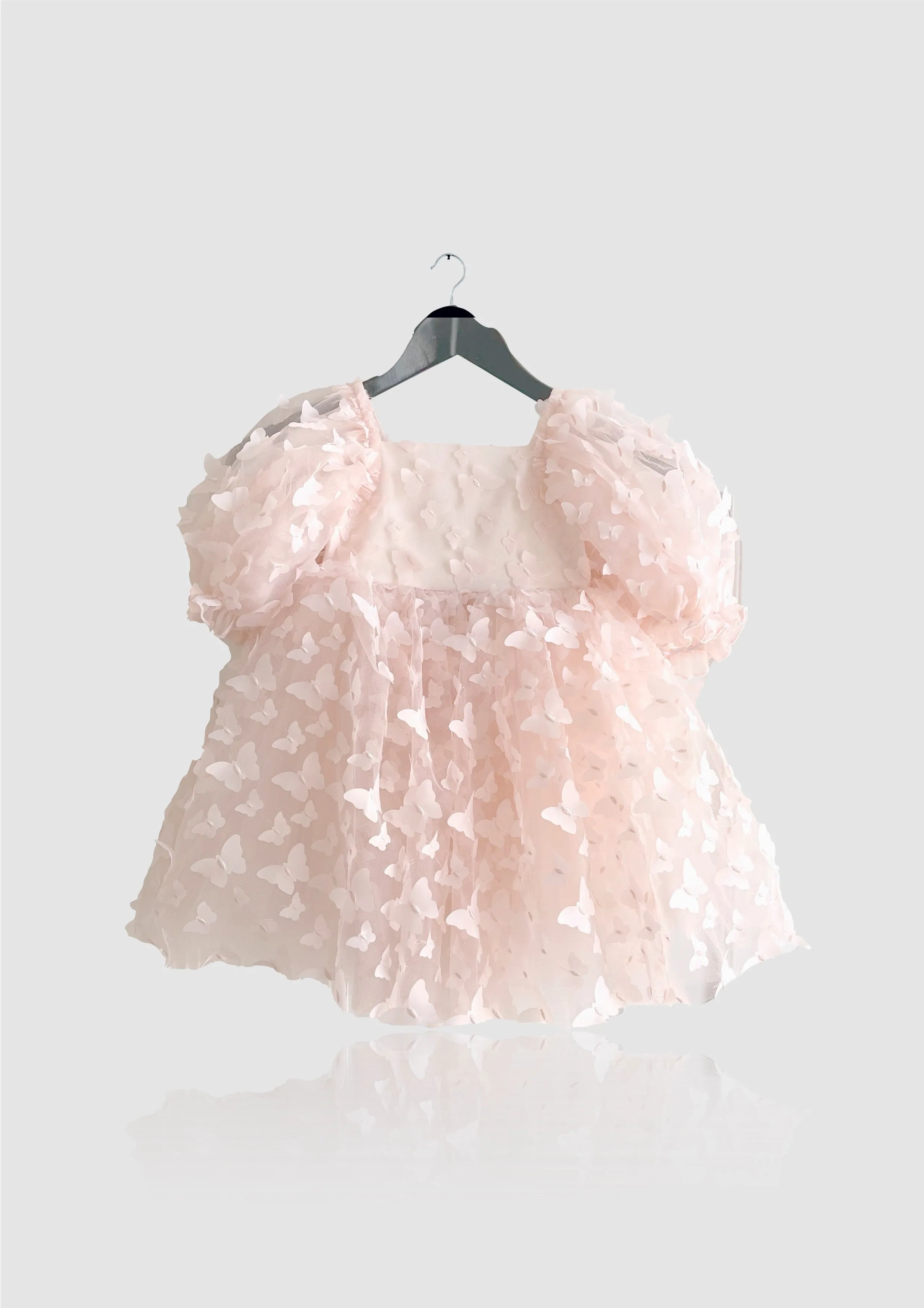 DOLLY by Le Petit Tom ® ALLOVER BUTTERFLIES BABYDOLL DRESS dollypink