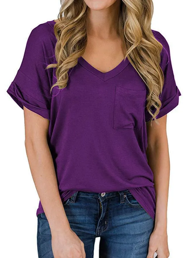 Everyday V-Neck Boyfriend Pocket Tee