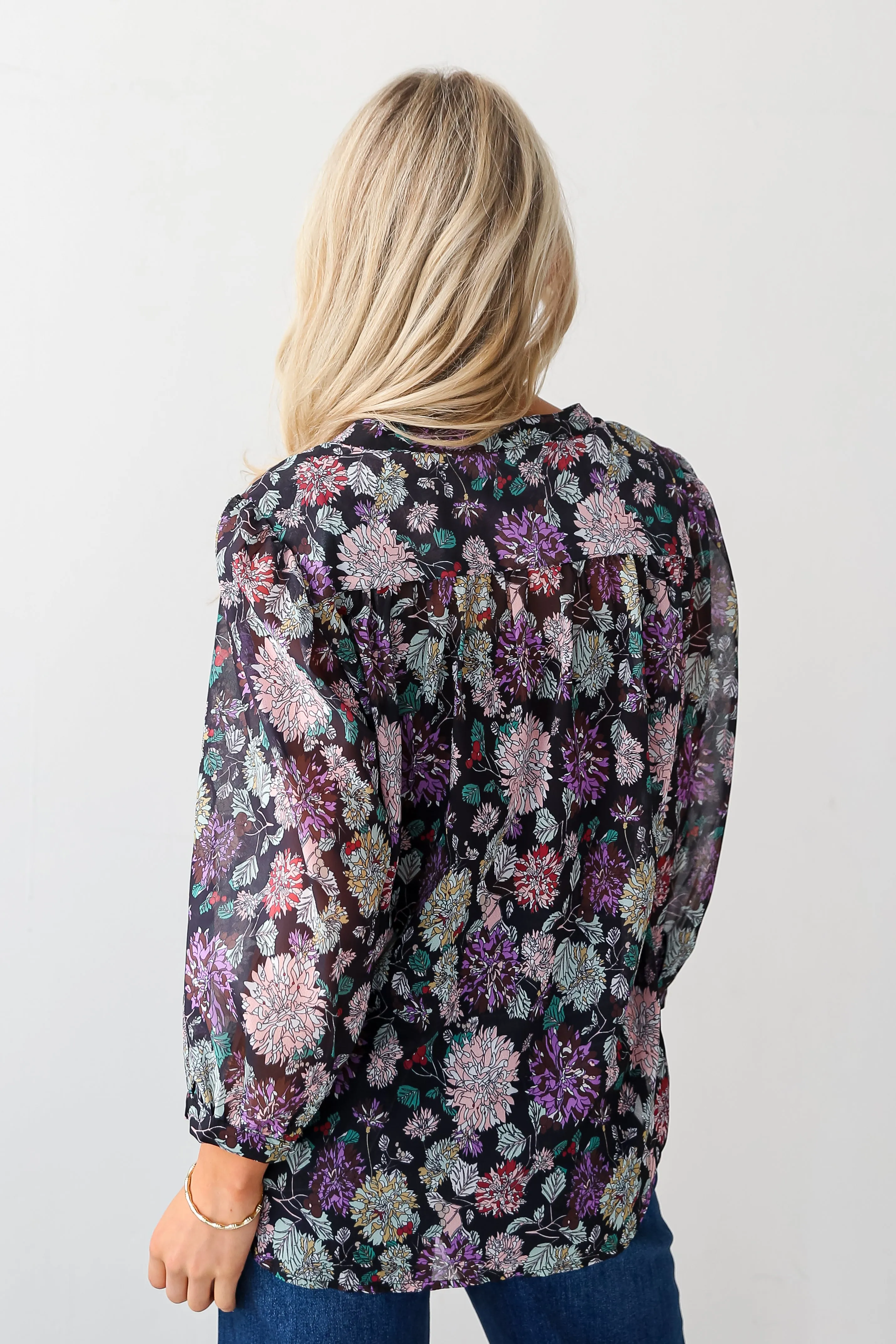 FINAL SALE - In My Dreams Black Floral Blouse