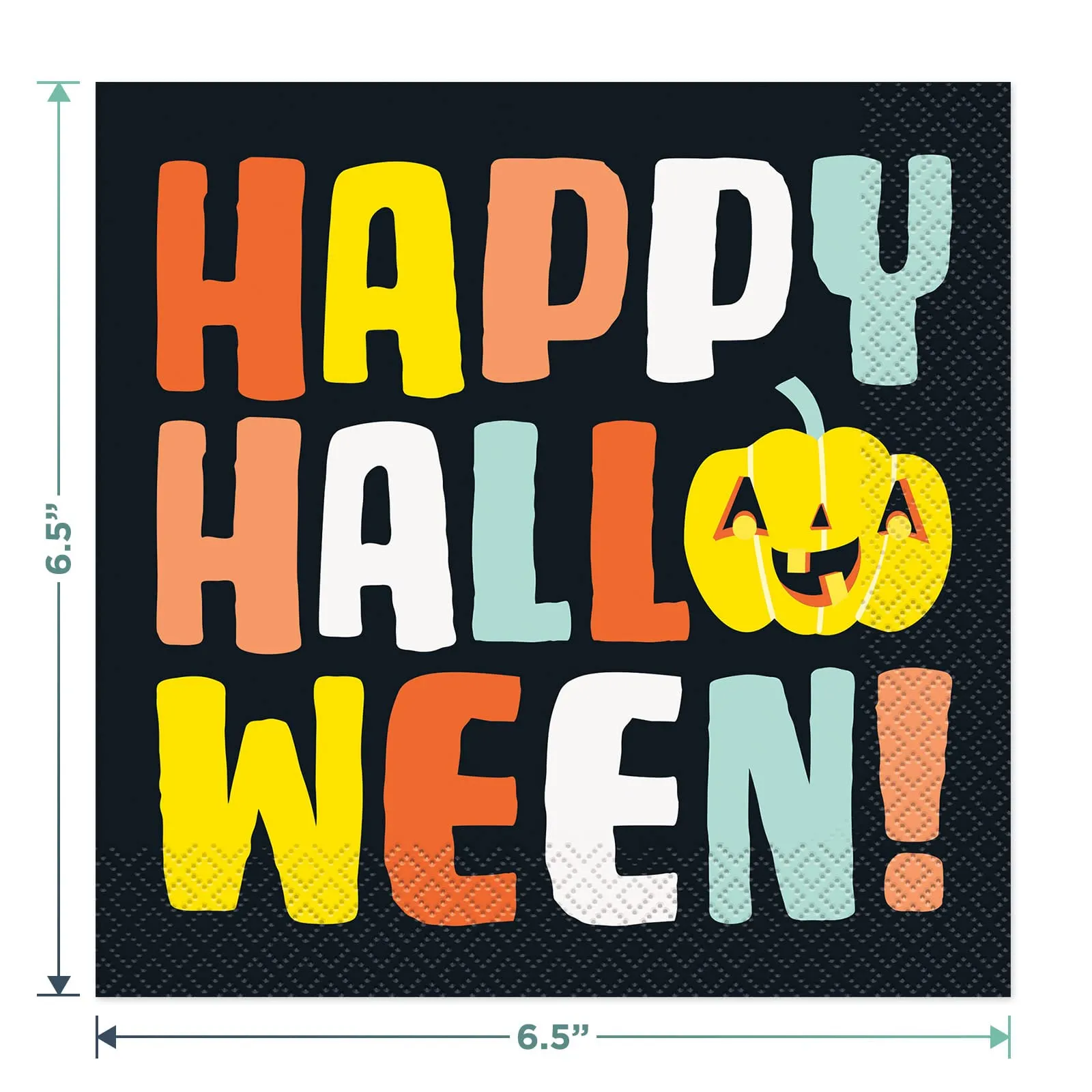 Halloween Night Back & Pastel Pumpkin Paper Plates, Beverage Napkins, and Cups (Serves 16)