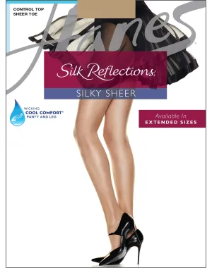 HANES SILK REFLECTIONS SILKY SHEER CONTROL TOP SHEER TOE #717