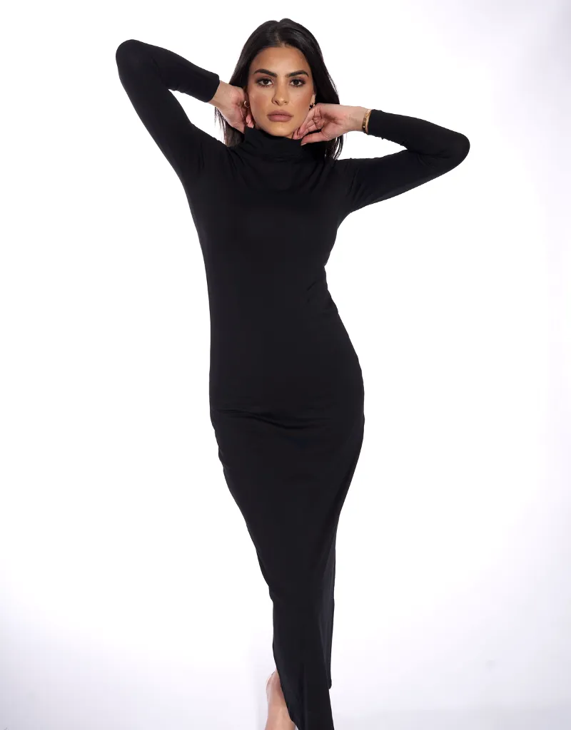 High Neck Body Dress - Dark Shades