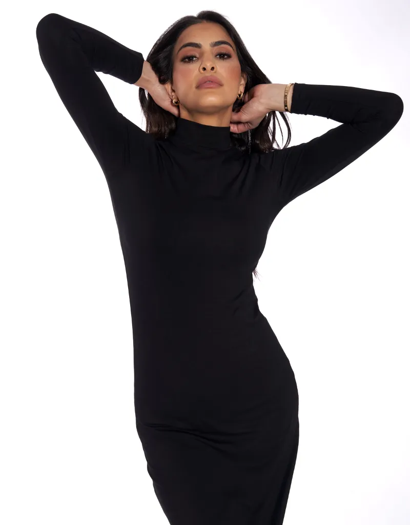 High Neck Body Dress - Dark Shades