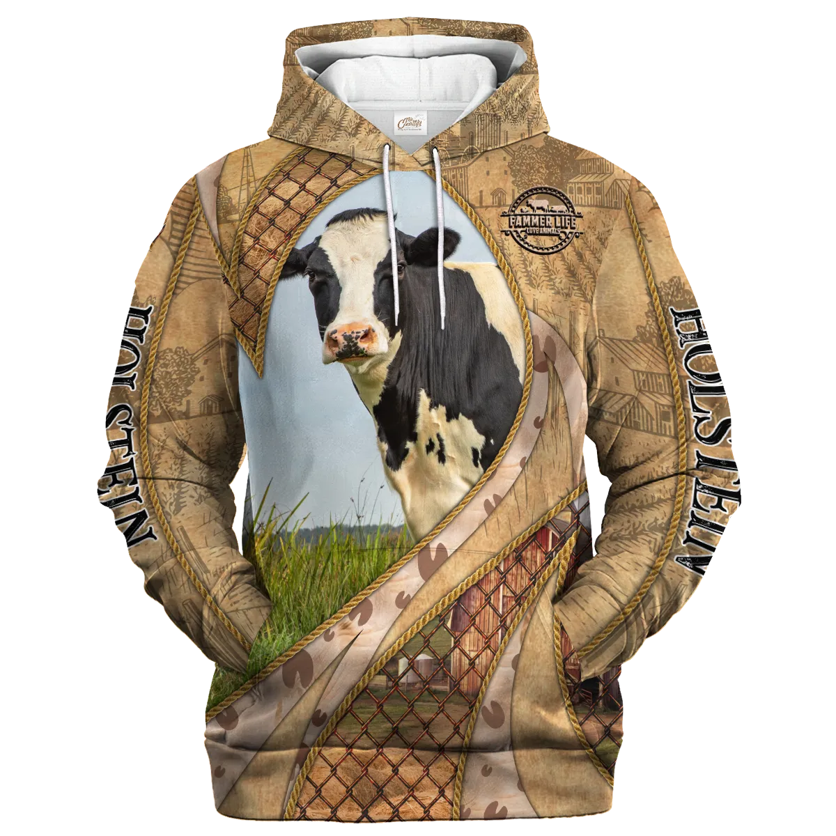 In The Memories Of Holstein Hoodie, Christmas Farm Hoodie