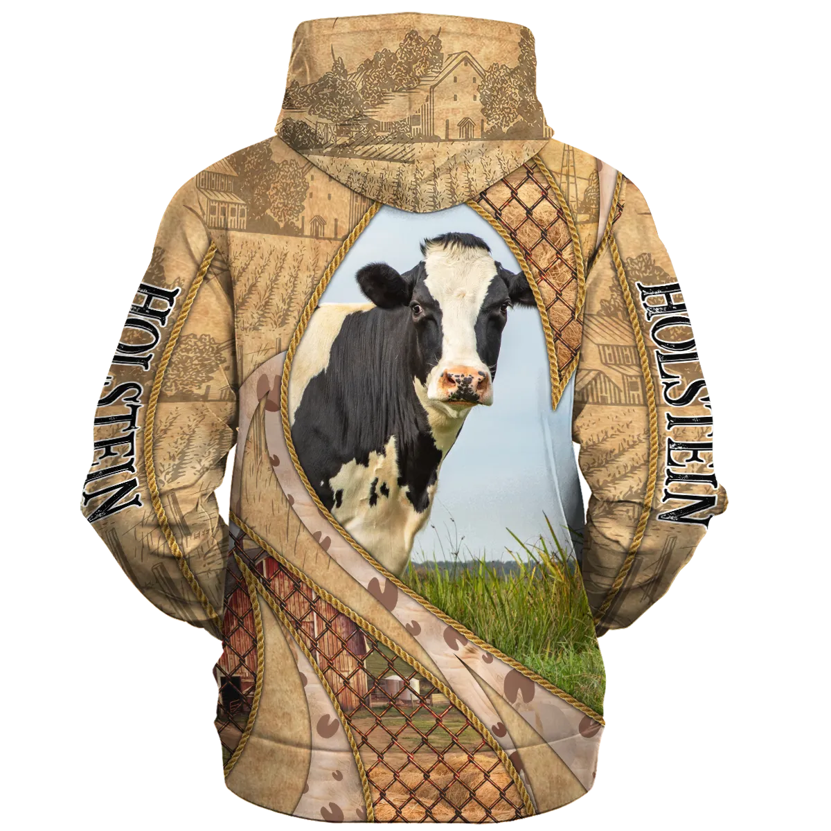 In The Memories Of Holstein Hoodie, Christmas Farm Hoodie