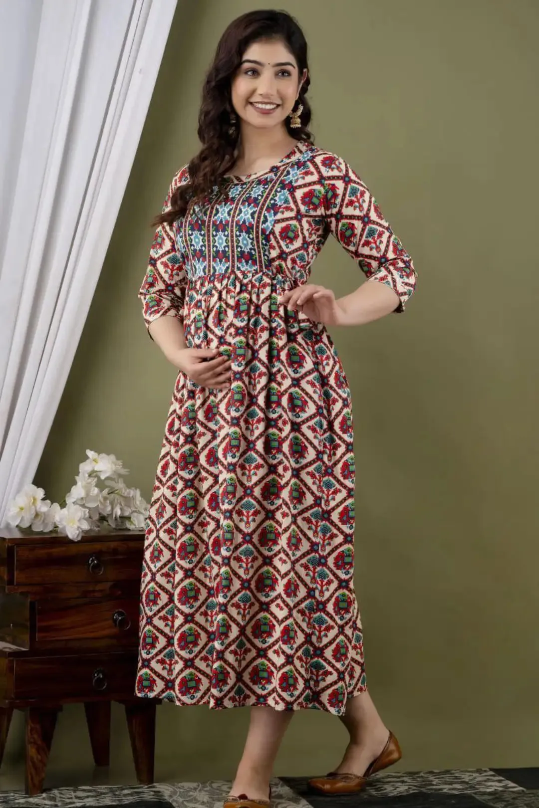 Ivory Essence Maternity Feeding Kurta