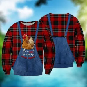 Just A Girl Who Loves Chickens 3D Full Printed Christmas Sweatshirt