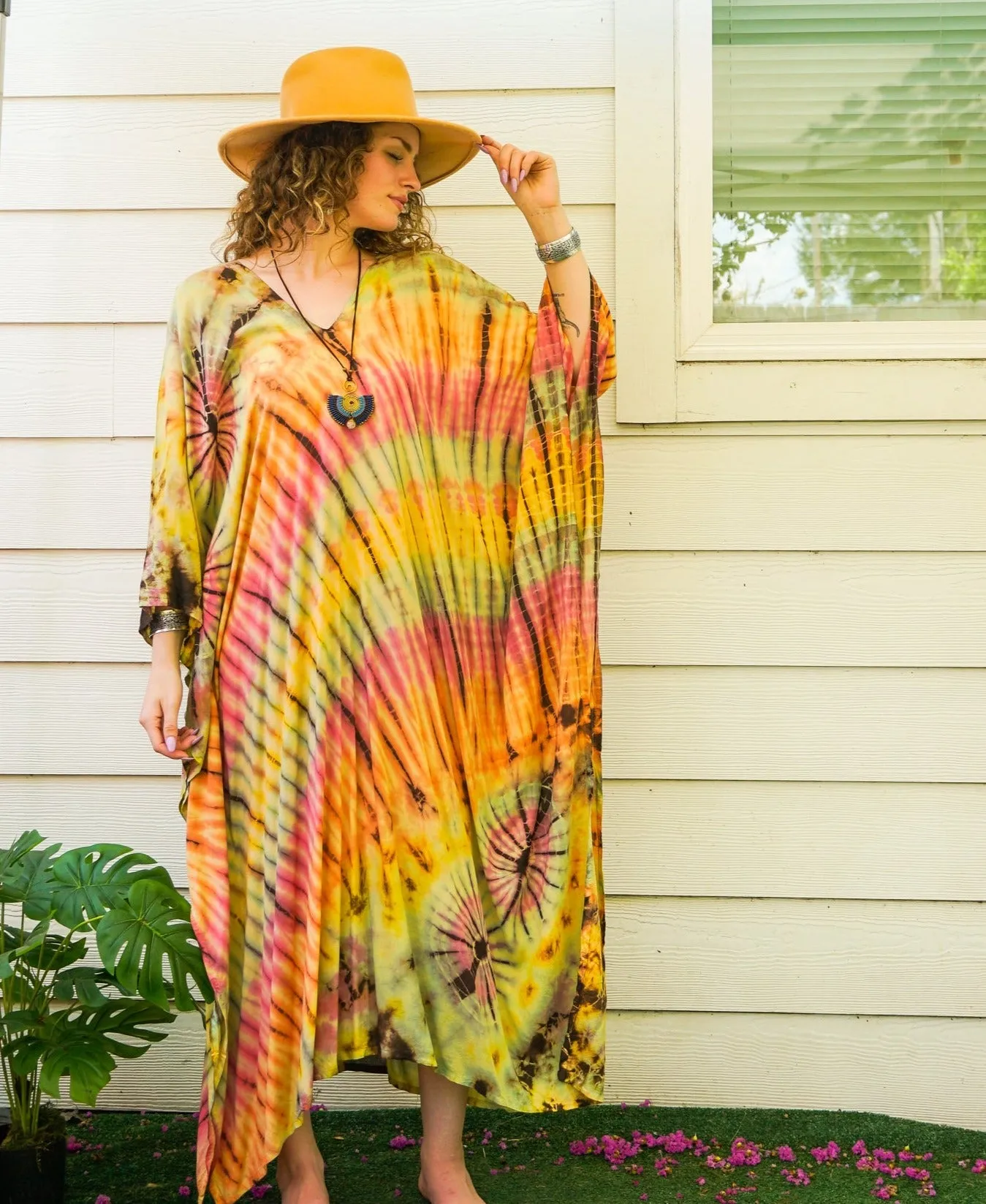 K267- Hand Dyed Kaftan Dress