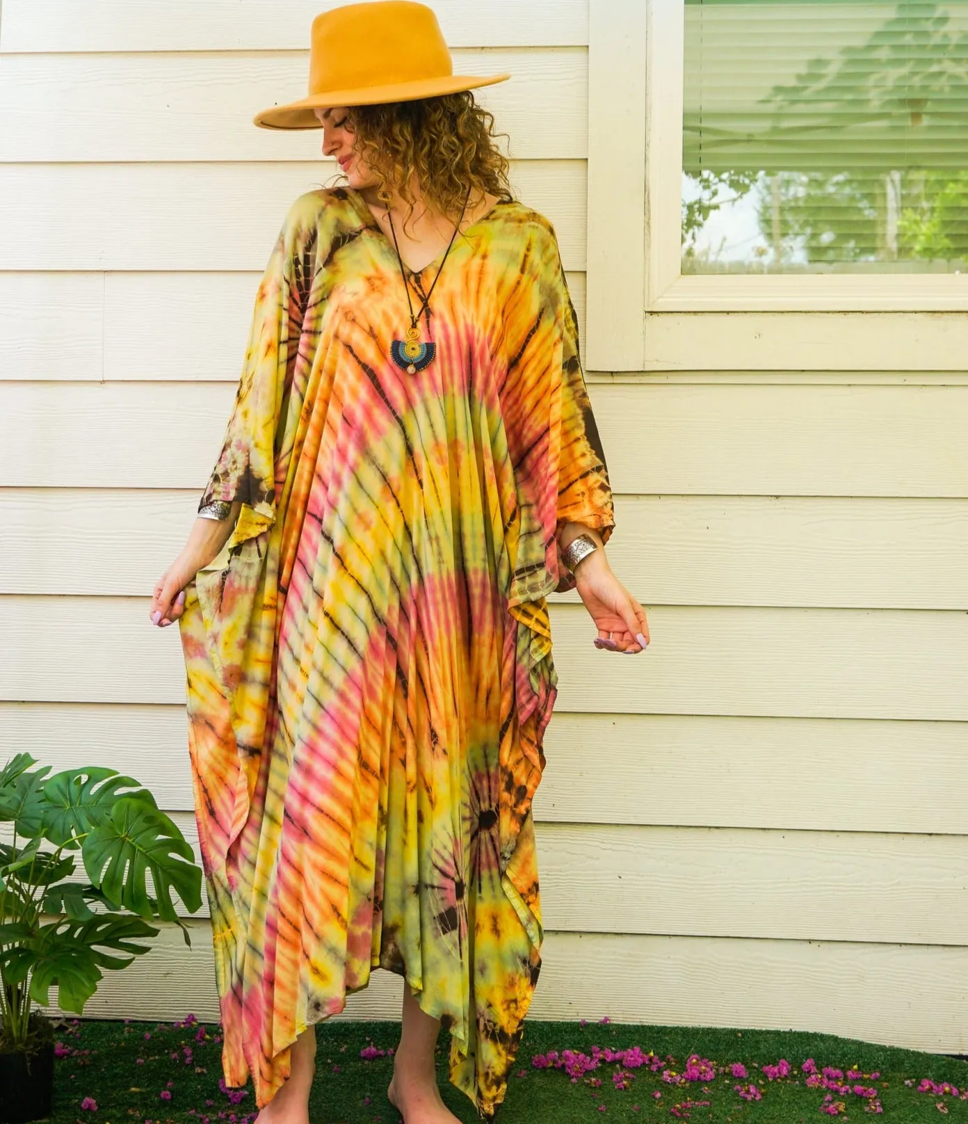 K267- Hand Dyed Kaftan Dress