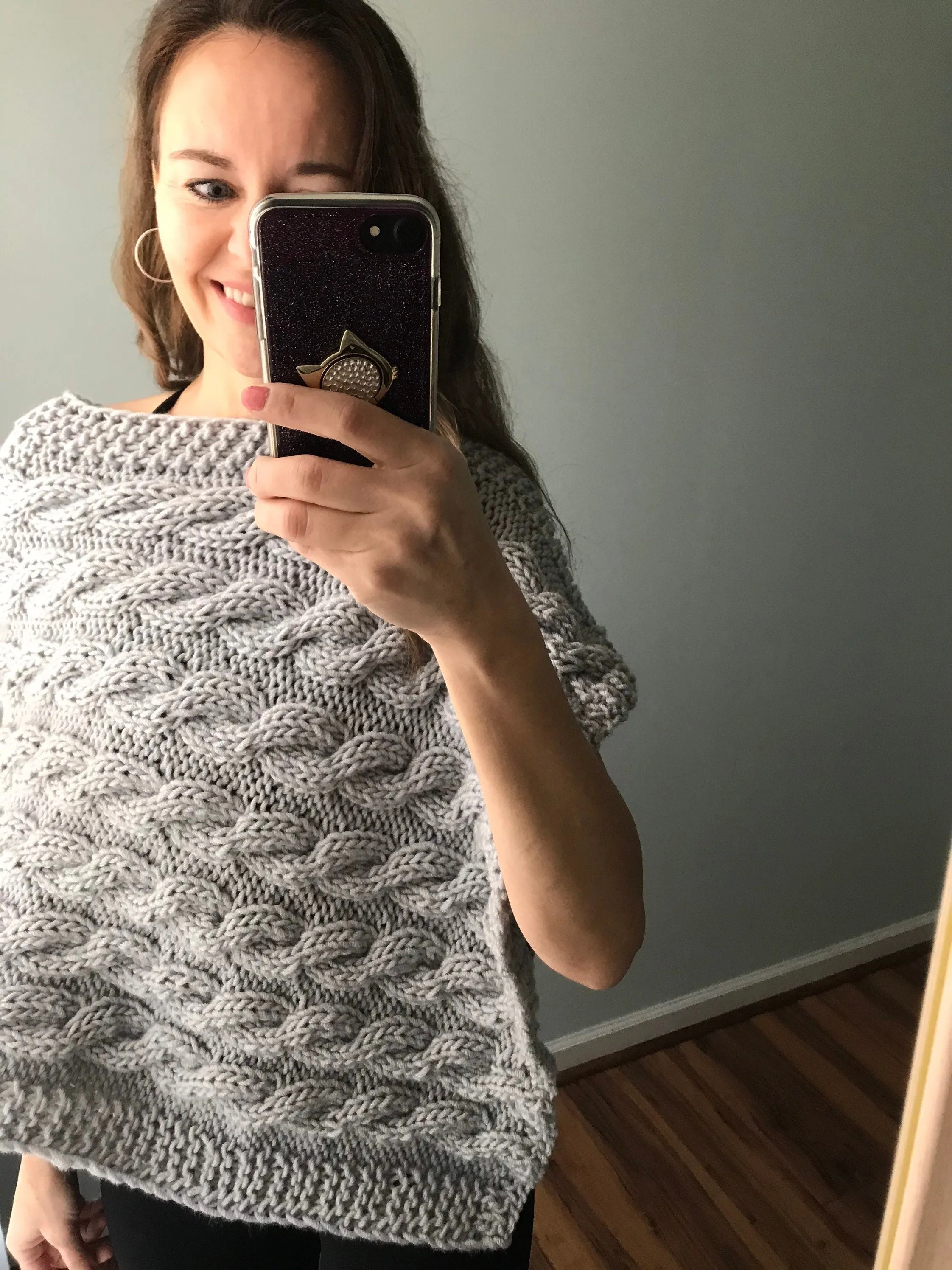 KNITTING PATTERN DIY The River Flow Cabled Capelet Wrap, Knitting Pattern Poncho, Women's Knit Wrap Top, Cable  Knit Capelet Top