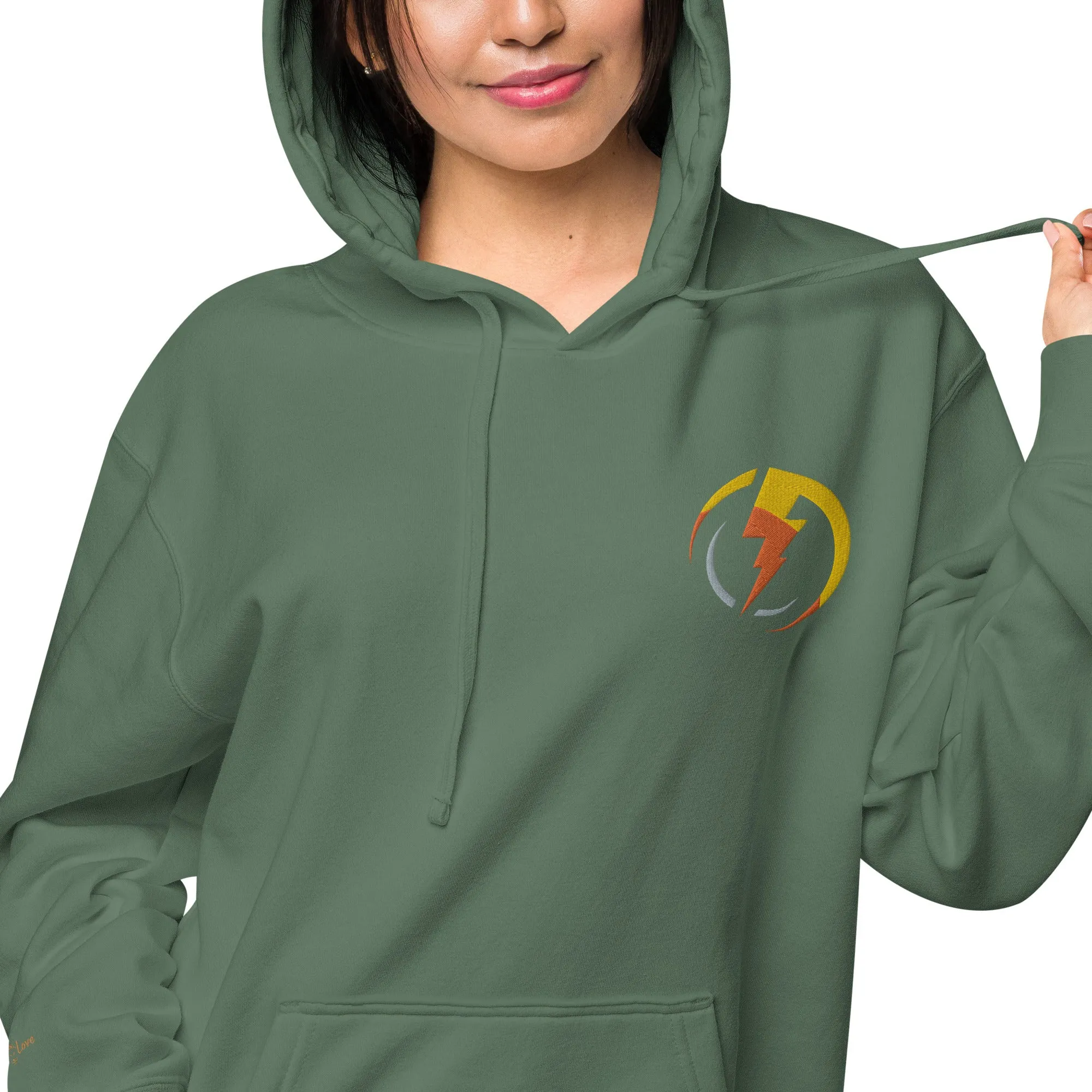 Lightning Bolt Design Unisex Pigment-Dyed Hoodie