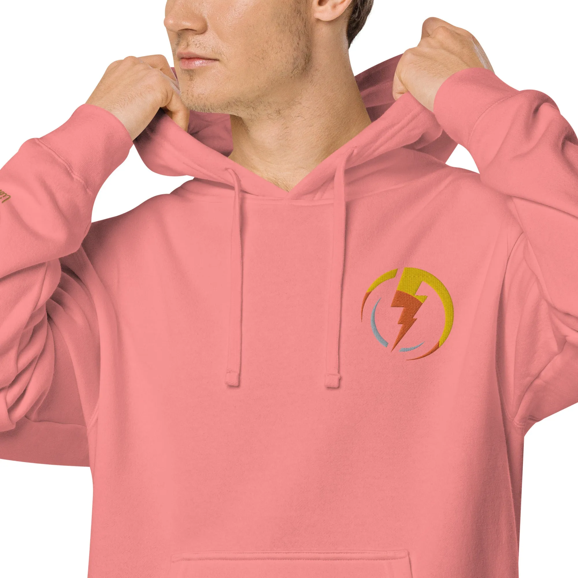 Lightning Bolt Design Unisex Pigment-Dyed Hoodie