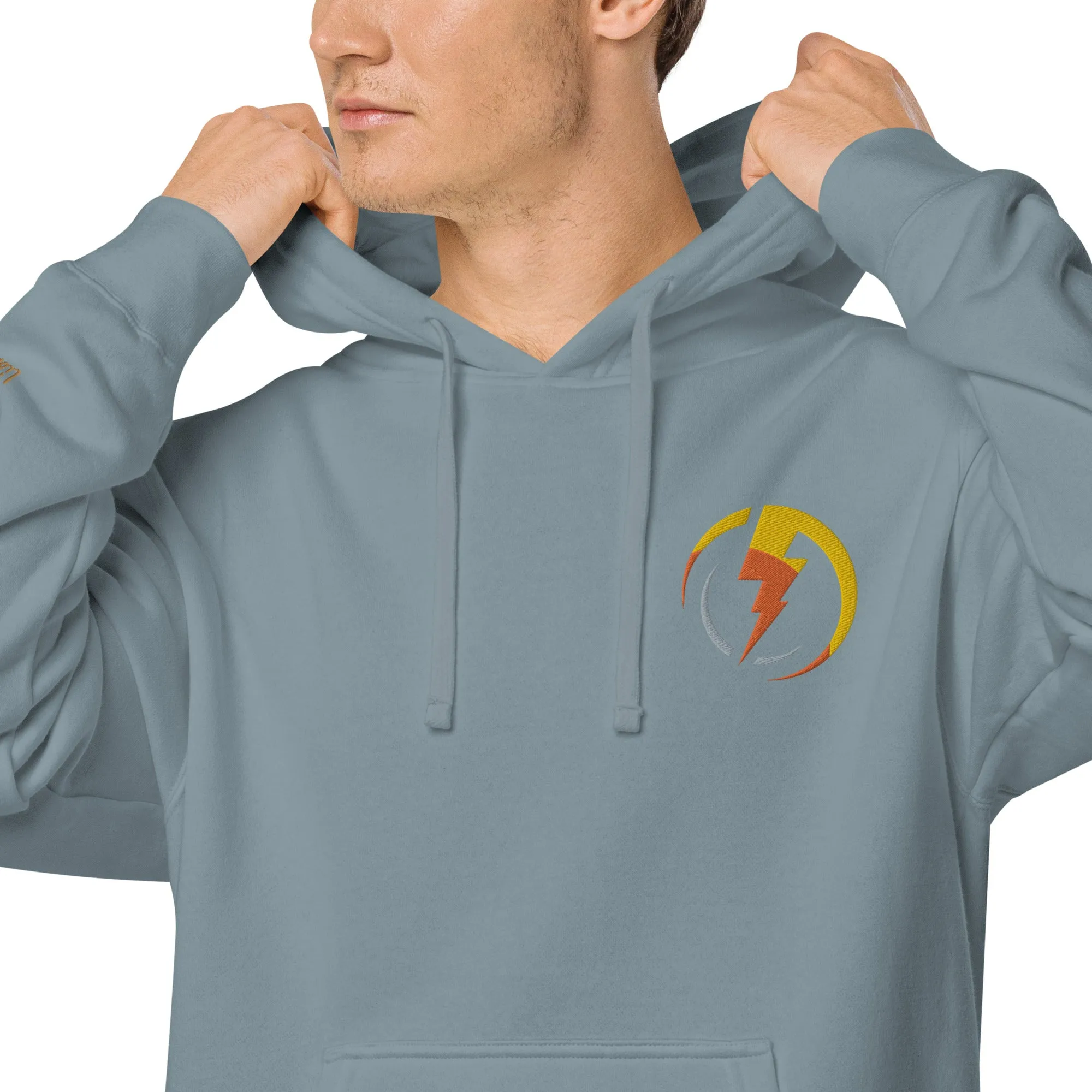 Lightning Bolt Design Unisex Pigment-Dyed Hoodie