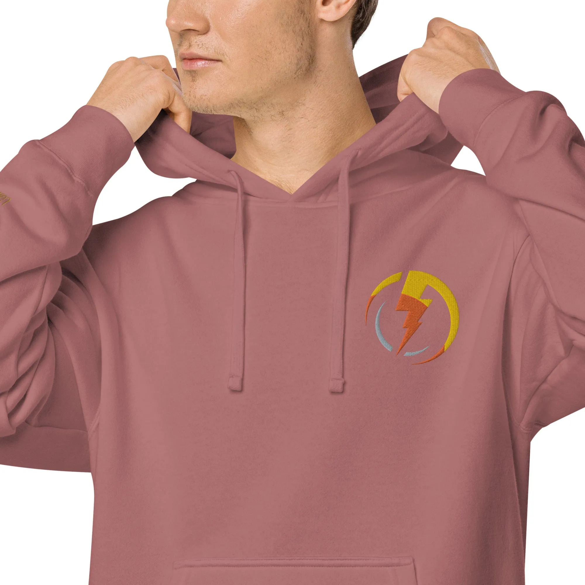 Lightning Bolt Design Unisex Pigment-Dyed Hoodie