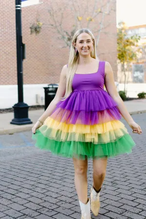 Mardi Gras Tiered Tutu Dress