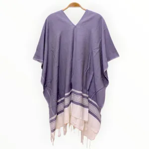 Natural Cotton Hand-Woven Turkish Towel Poncho