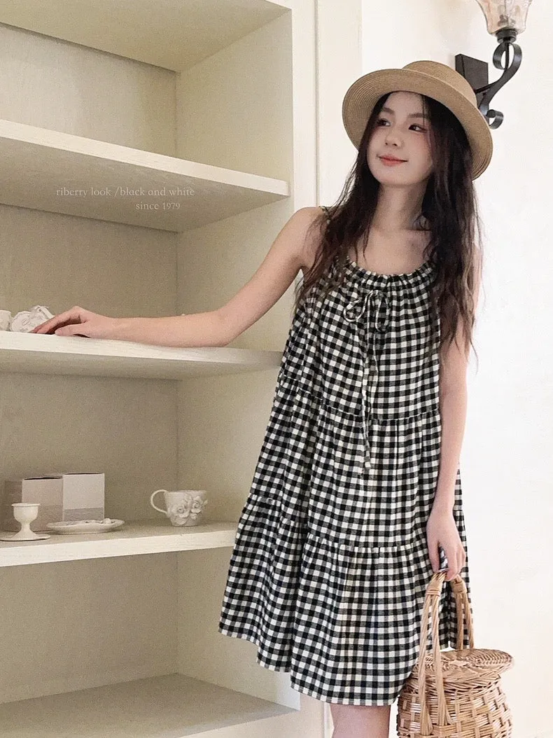 Night Night Gingham Cotton Dress