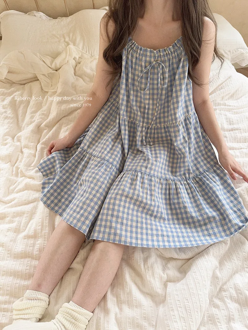 Night Night Gingham Cotton Dress