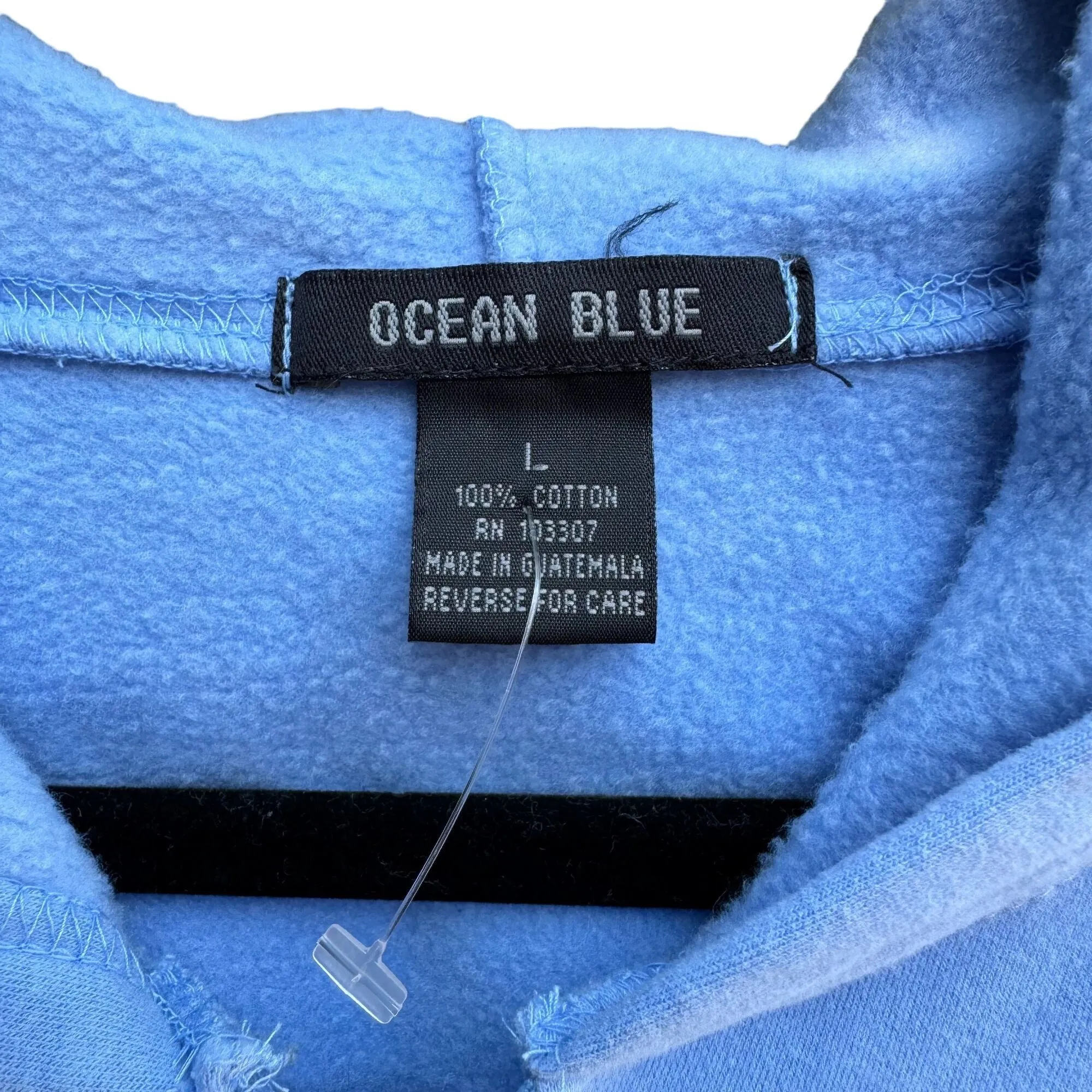 Ocean Blue Women's Light Blue Full Zip Front Long Sleeve Fleece Hoodie - Large