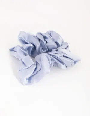 Pastel Blue Silk Oversized Scrunchie