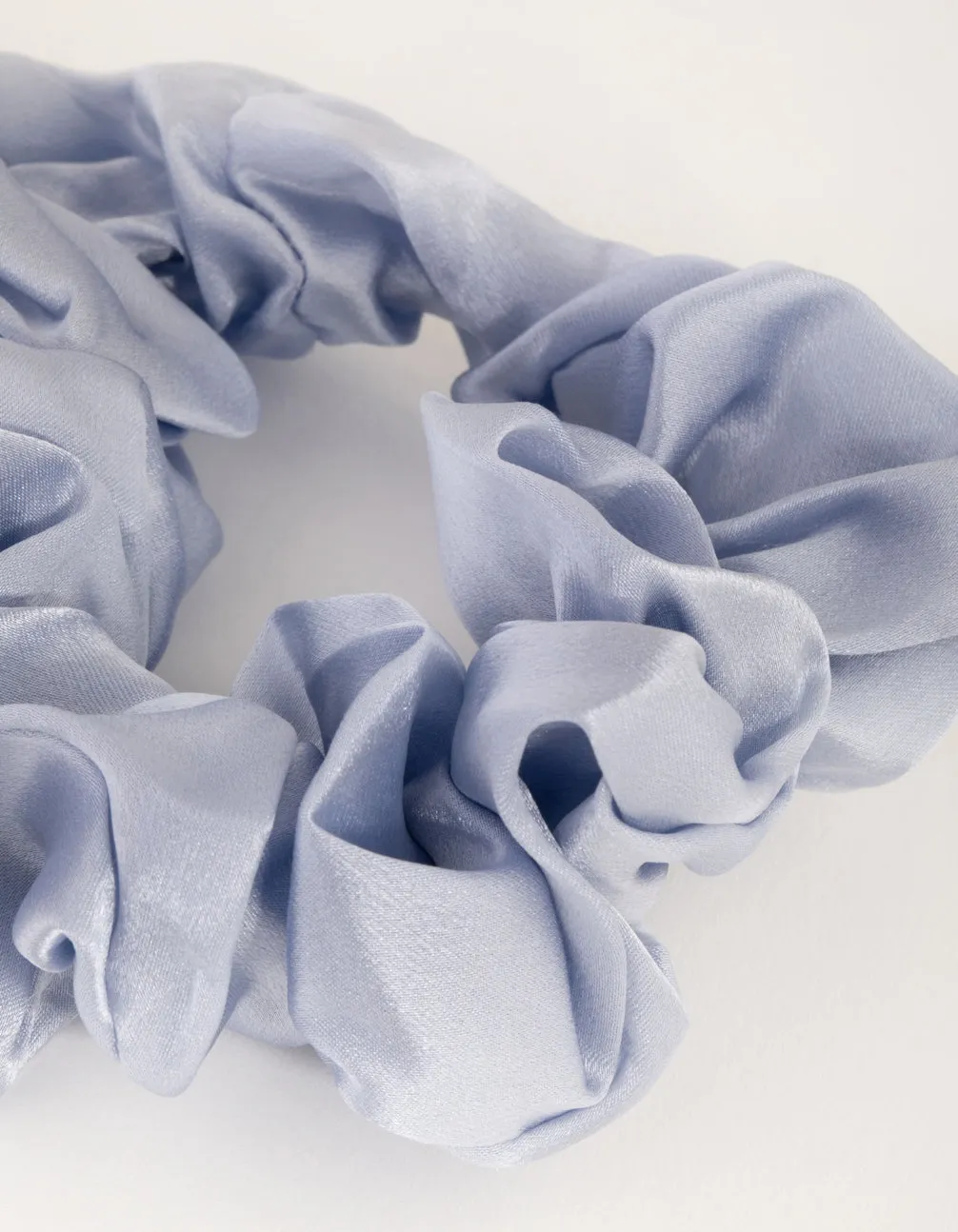 Pastel Blue Silk Oversized Scrunchie