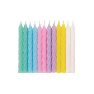 Pastel Spiral Candles - 24 Pkt